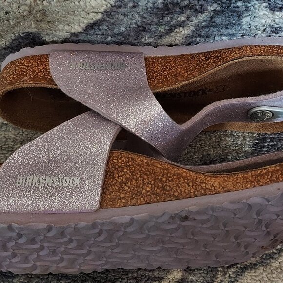 Girls purple glitter Birkenstocks Size 2 - Picture 4 of 5